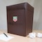 Dacasso Chocolate Brown Leather Square Waste Basket AG-3403 - alternate 3